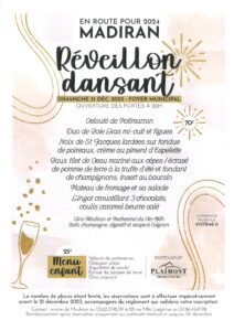 Réveillon Madiran 31 décembre 2023