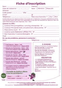 fiche inscription pour la foulée de Madiran
